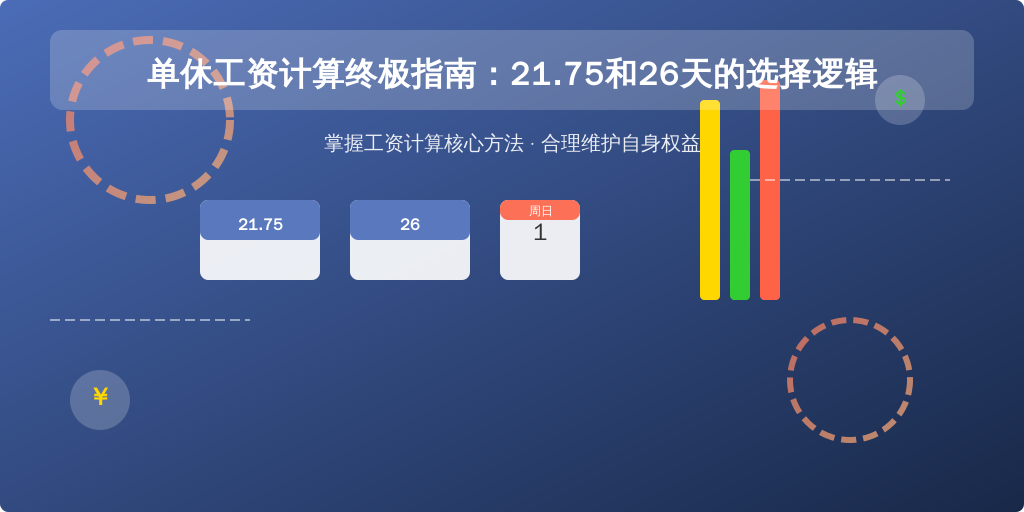 单休工资计算终极指南:21.75和26天的选择逻辑