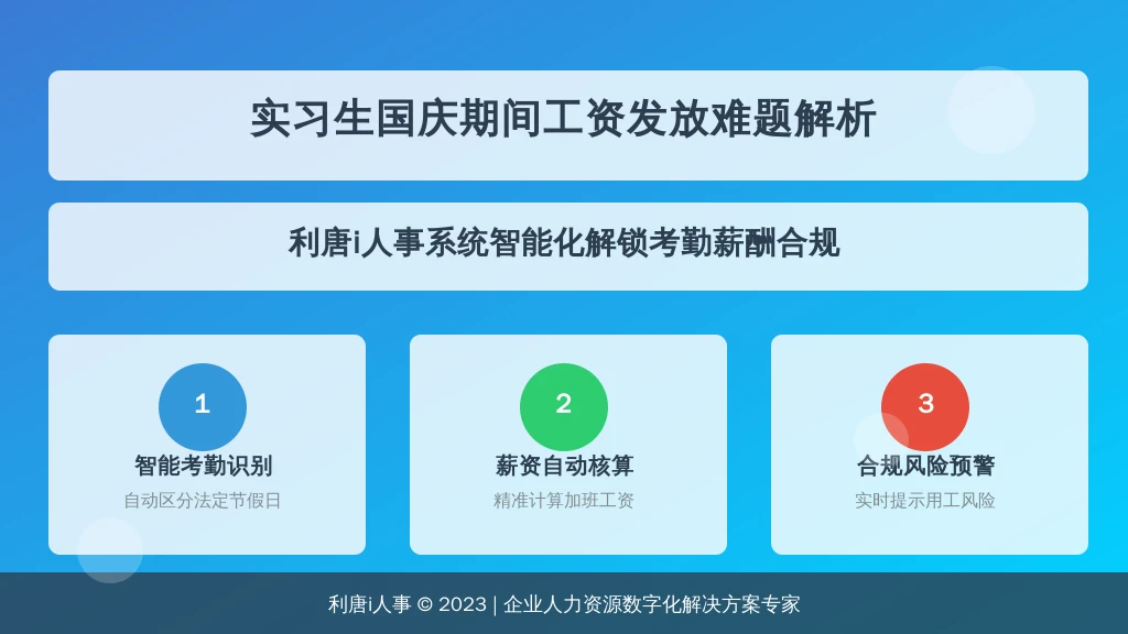 实习生国庆期间工资发放难题解析：HR如何合规处理考勤与薪酬？