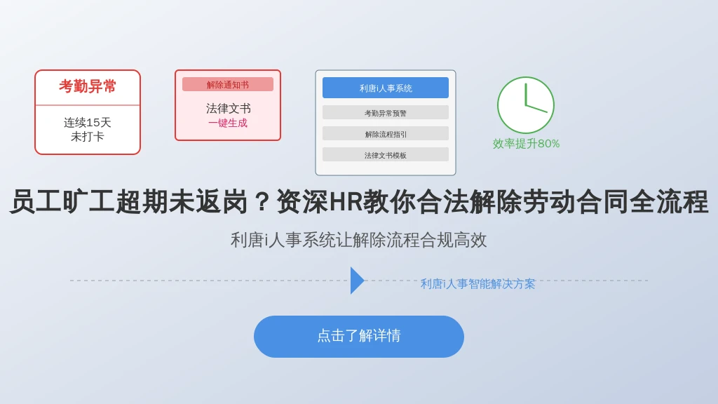 员工旷工超期未返岗？资深HR教你合法解除劳动合同全流程