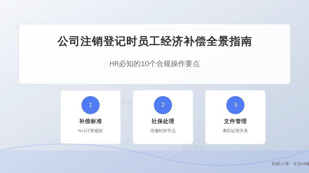公司注销登记时员工经济补偿全景指南:HR必知的10个合规操作要点