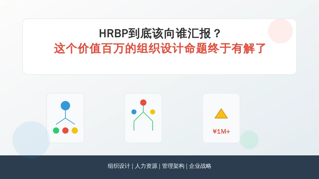 HRBP到底该向谁汇报？这个价值百万的组织设计命题终于有解了