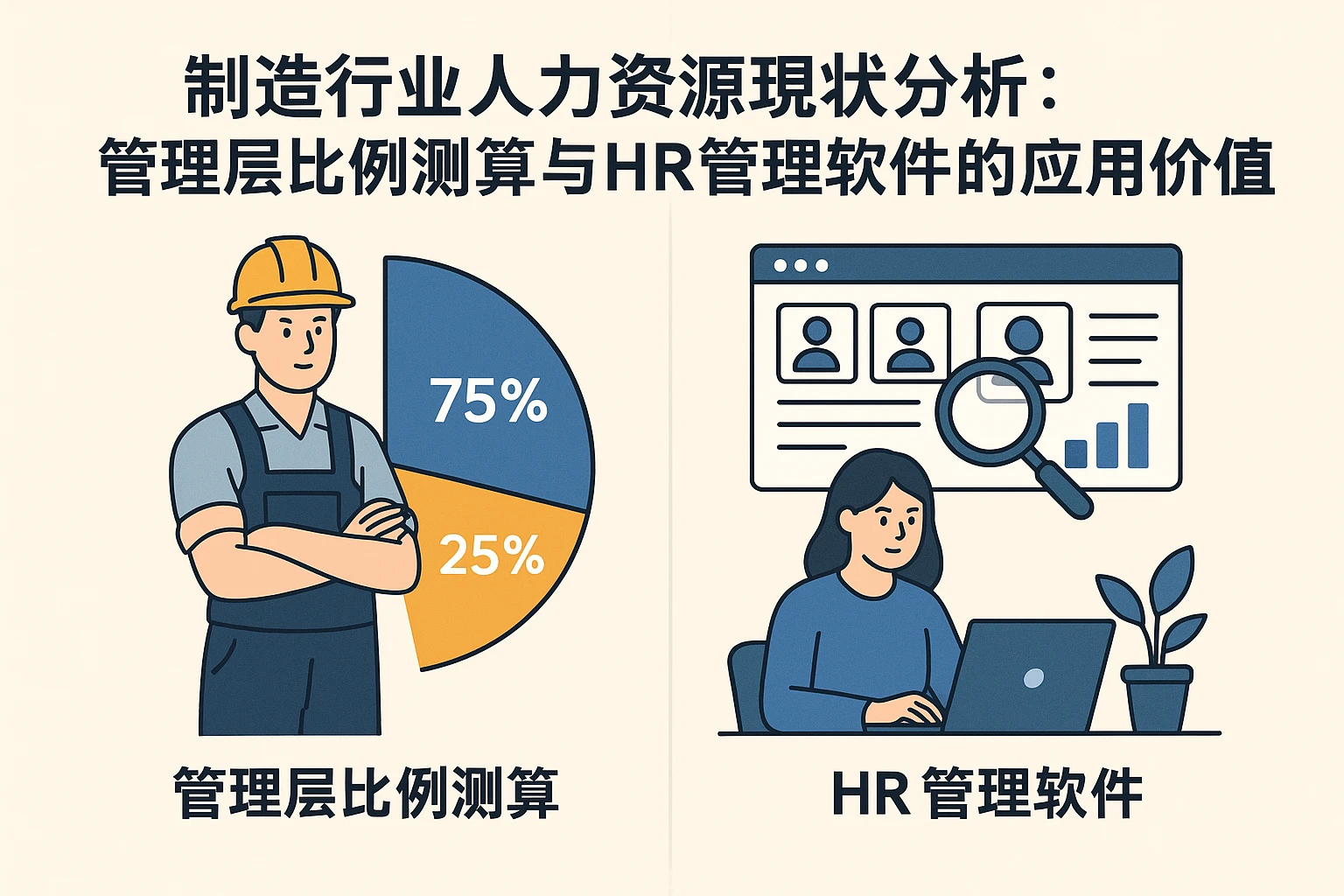 制造行业人力资源现状分析:管理层比例测算与HR管理软件的应用价值