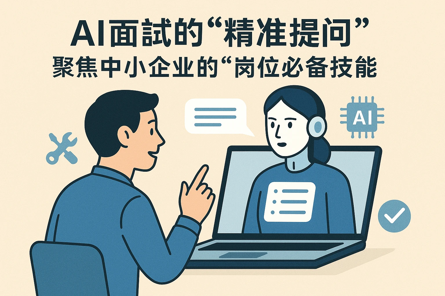 2. AI面试的“精准提问”:聚焦中小企业的“岗位必备技能”