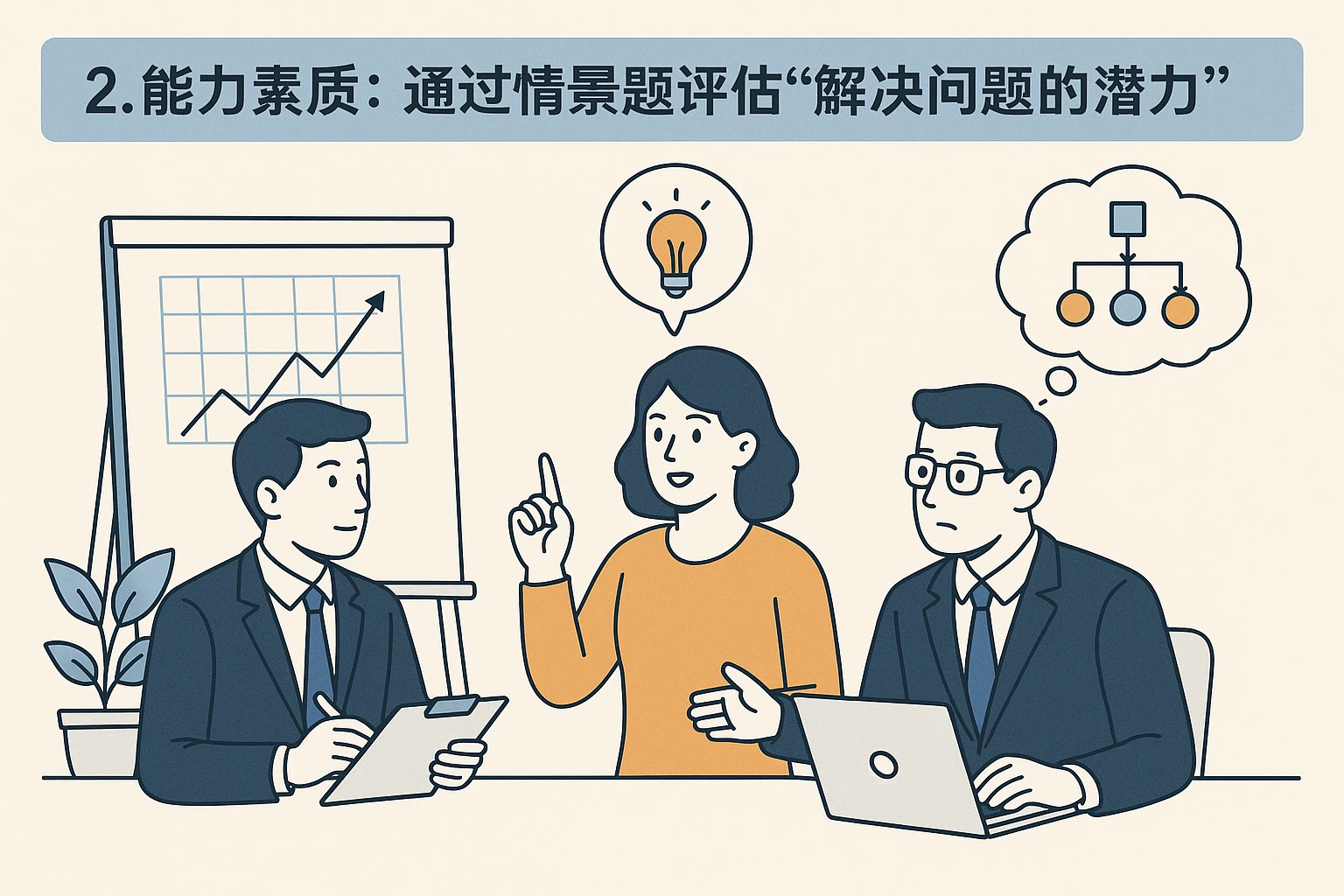 2. 能力素质:通过情景题评估“解决问题的潜力”