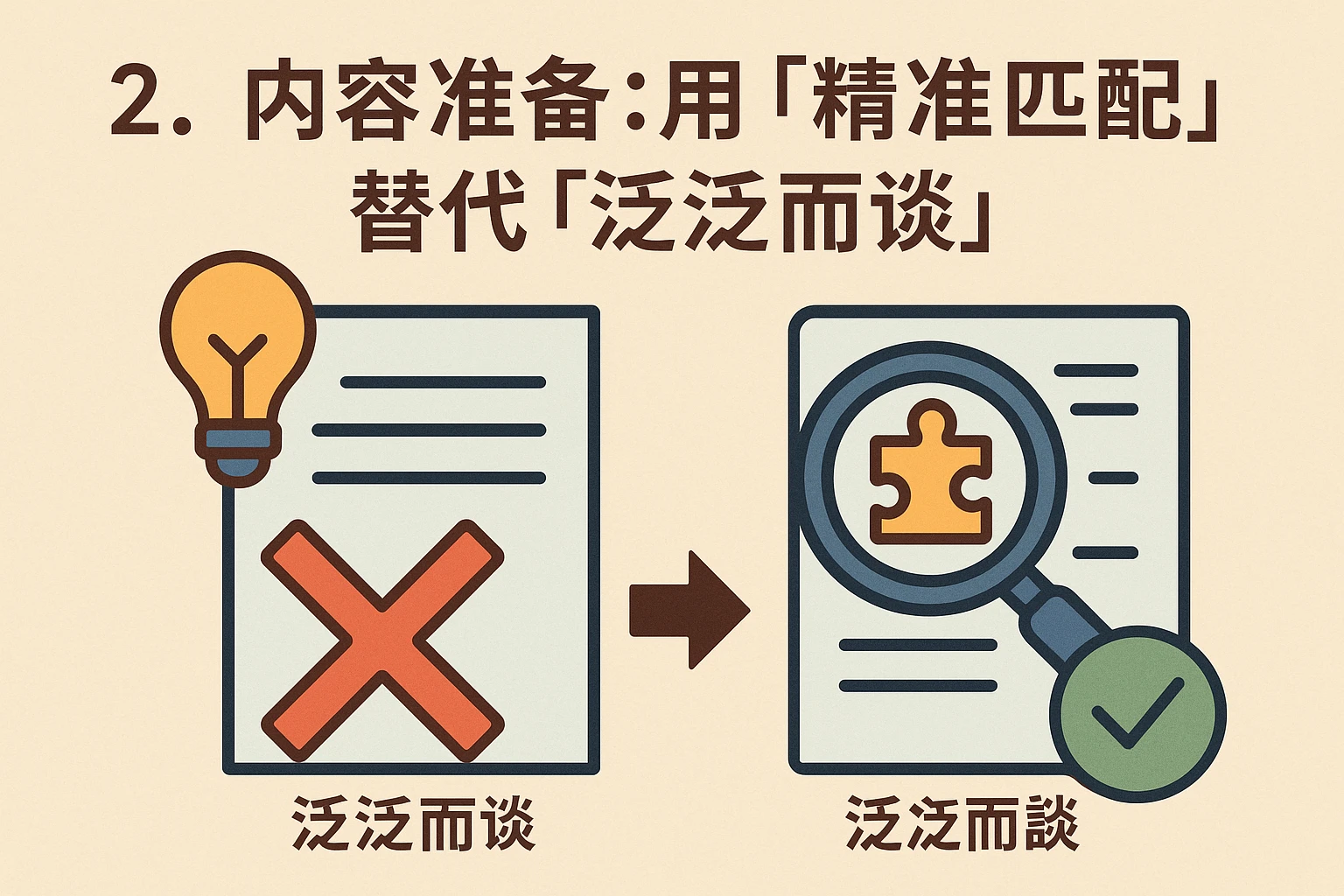 2. 内容准备:用“精准匹配”替代“泛泛而谈”