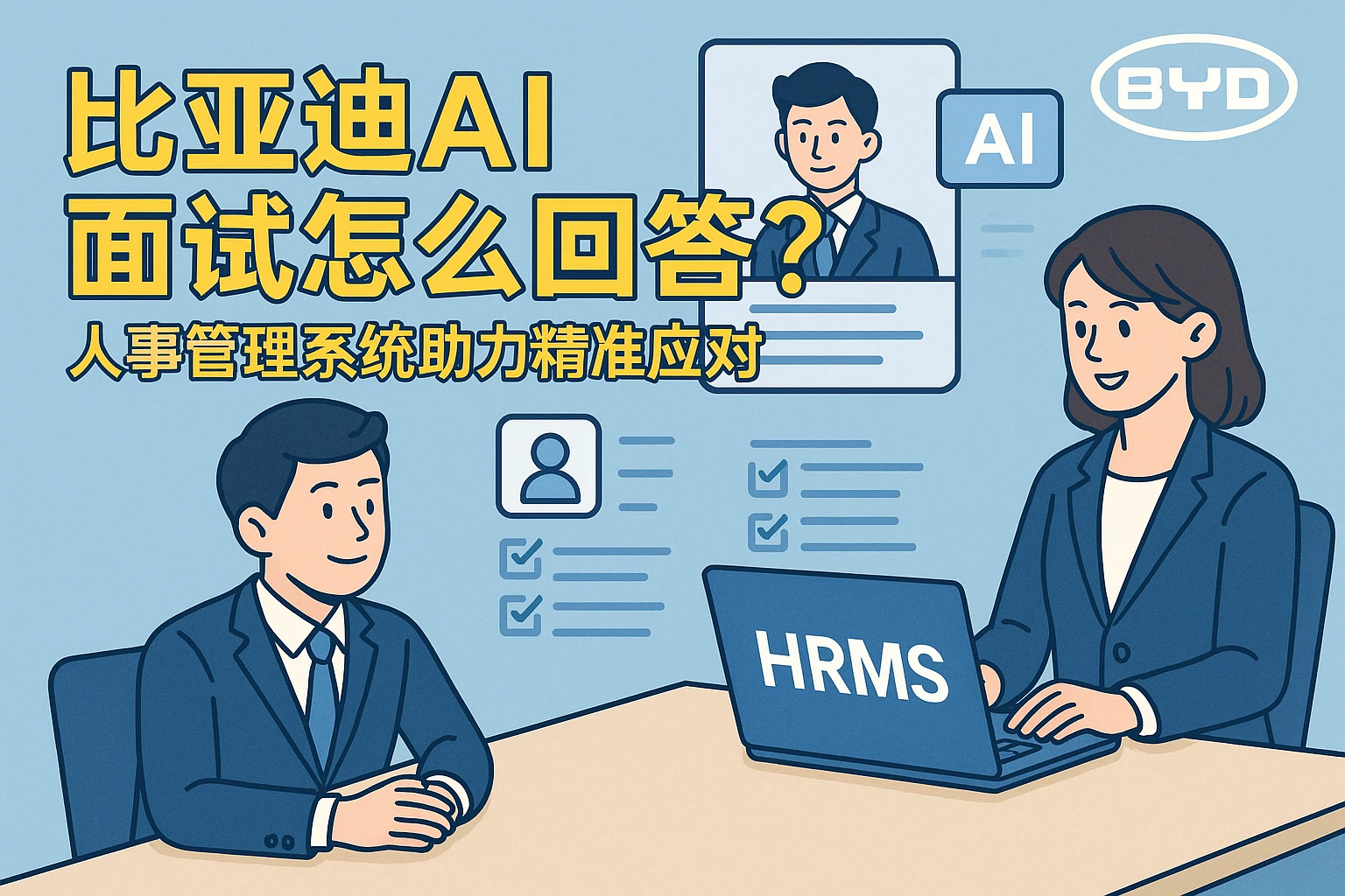 比亚迪AI面试怎么回答?人事管理系统助力精准应对