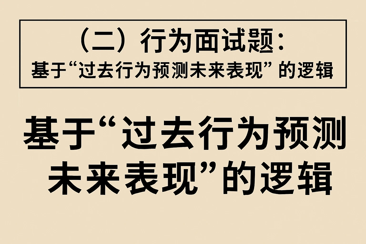 (二)行为面试题:基于“过去行为预测未来表现”的逻辑