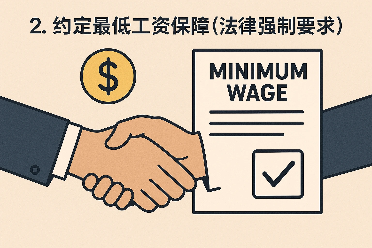 2. 约定最低工资保障(法律强制要求)