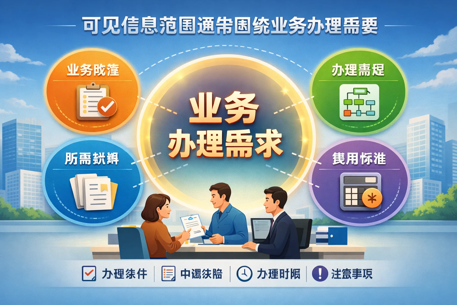 可见信息范围通常围绕业务办理需要