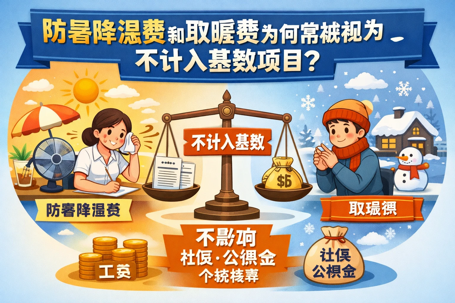 防暑降温费和取暖费为何常被视为不计入基数项目