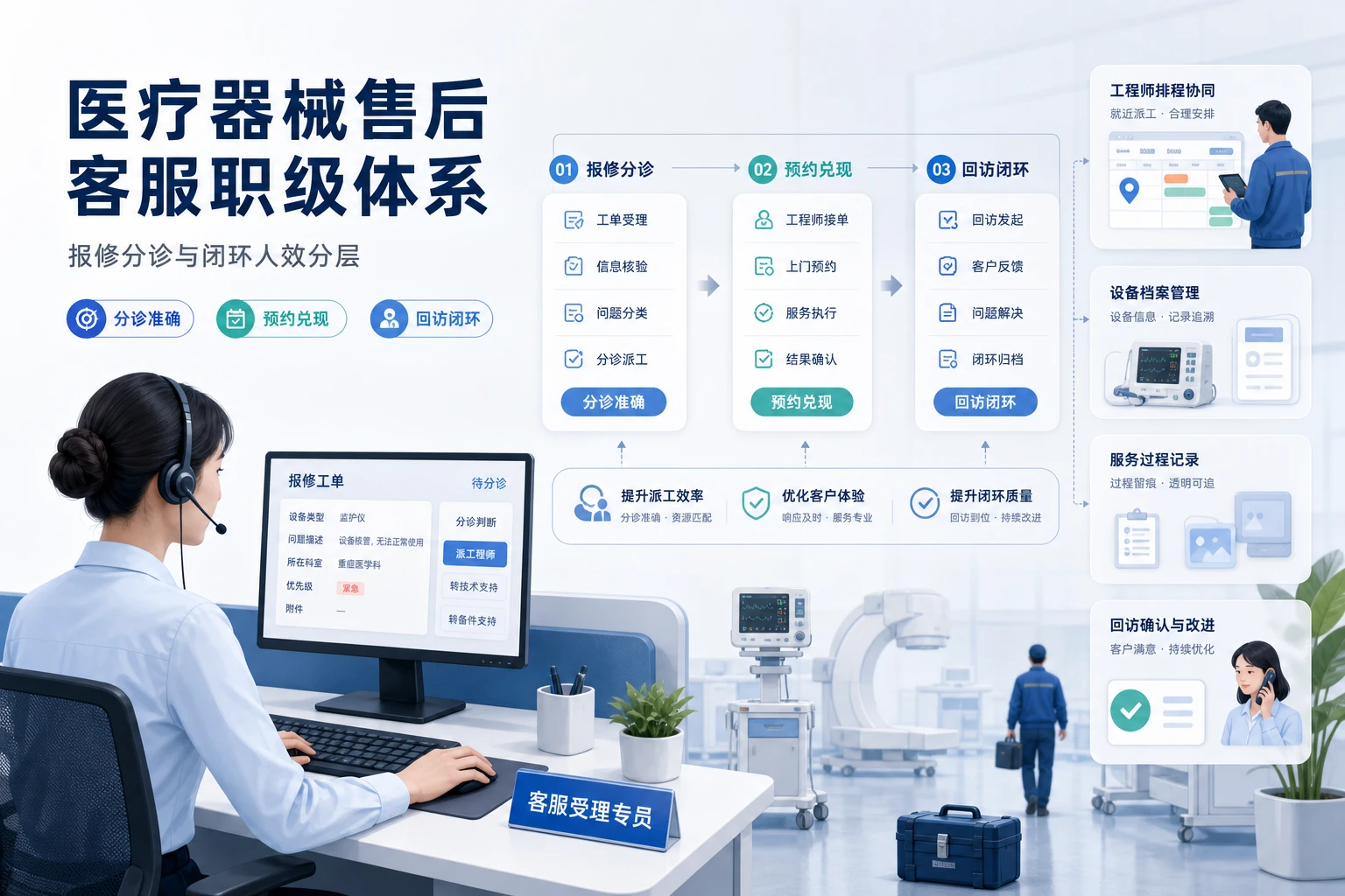 医疗器械售后客服职级体系：报修分诊与闭环人效分层（2026年版）