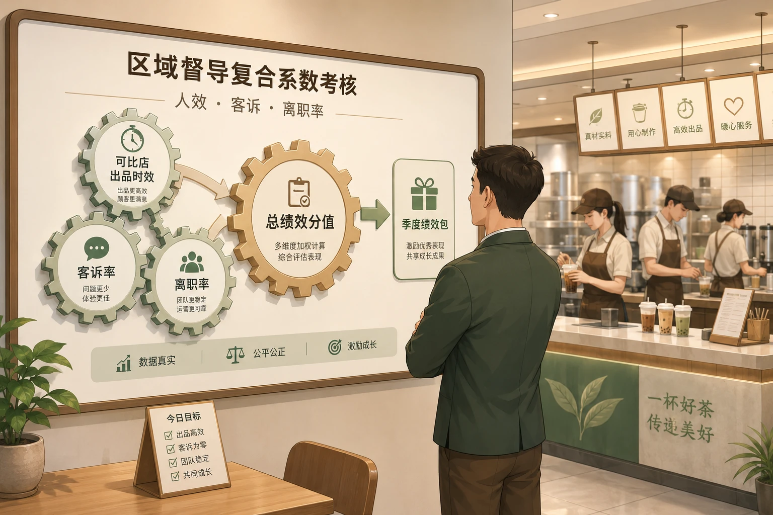 茶饮连锁区域督导包干考核:人效、客诉与离职复合系数(2026年版)