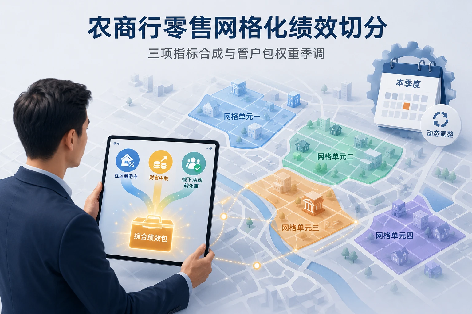 农商行零售网格化绩效切分：三项指标合成与管户包权重季调（2026年版）