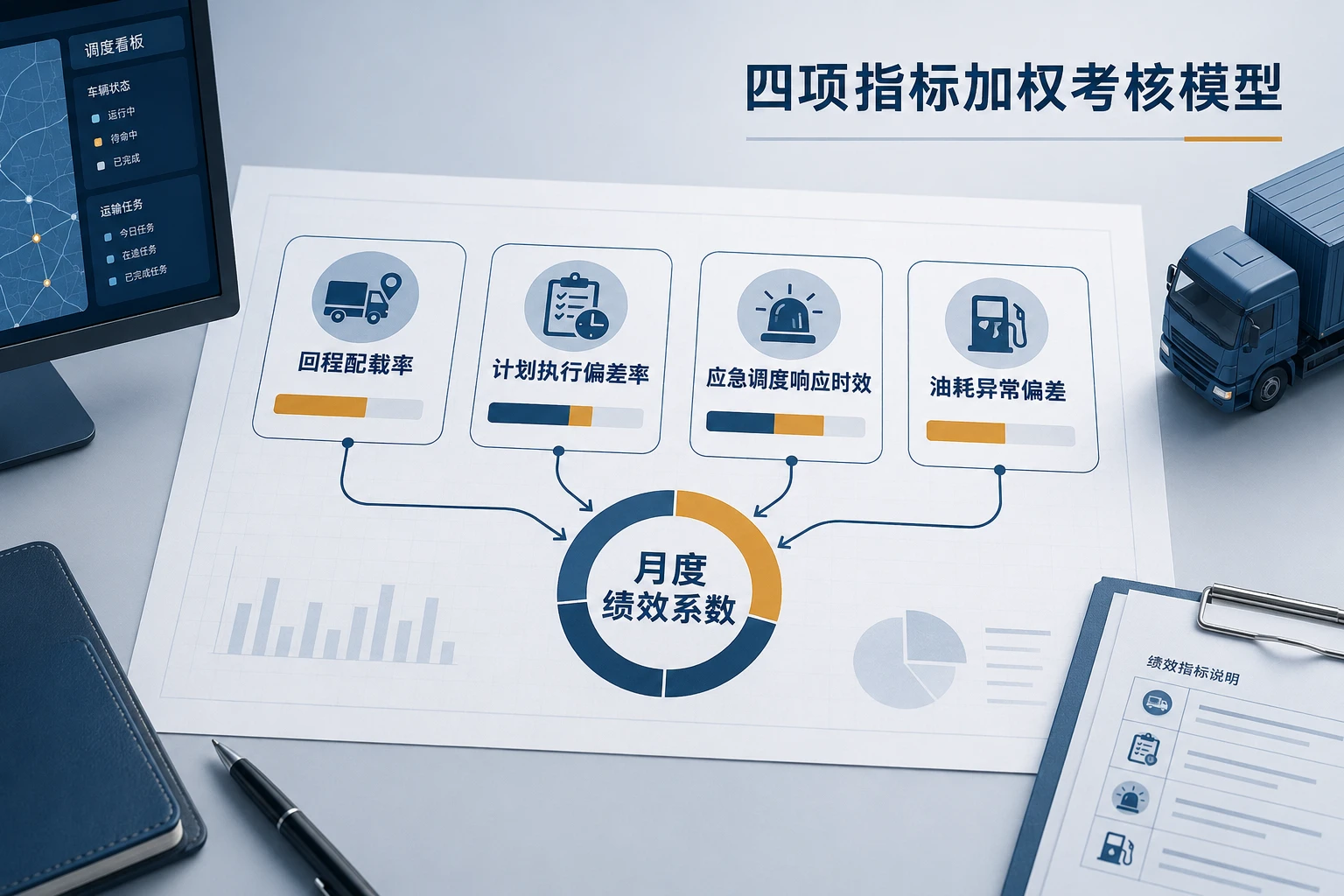 2026年合同物流调度岗绩效模型:四项加权与利润分享
