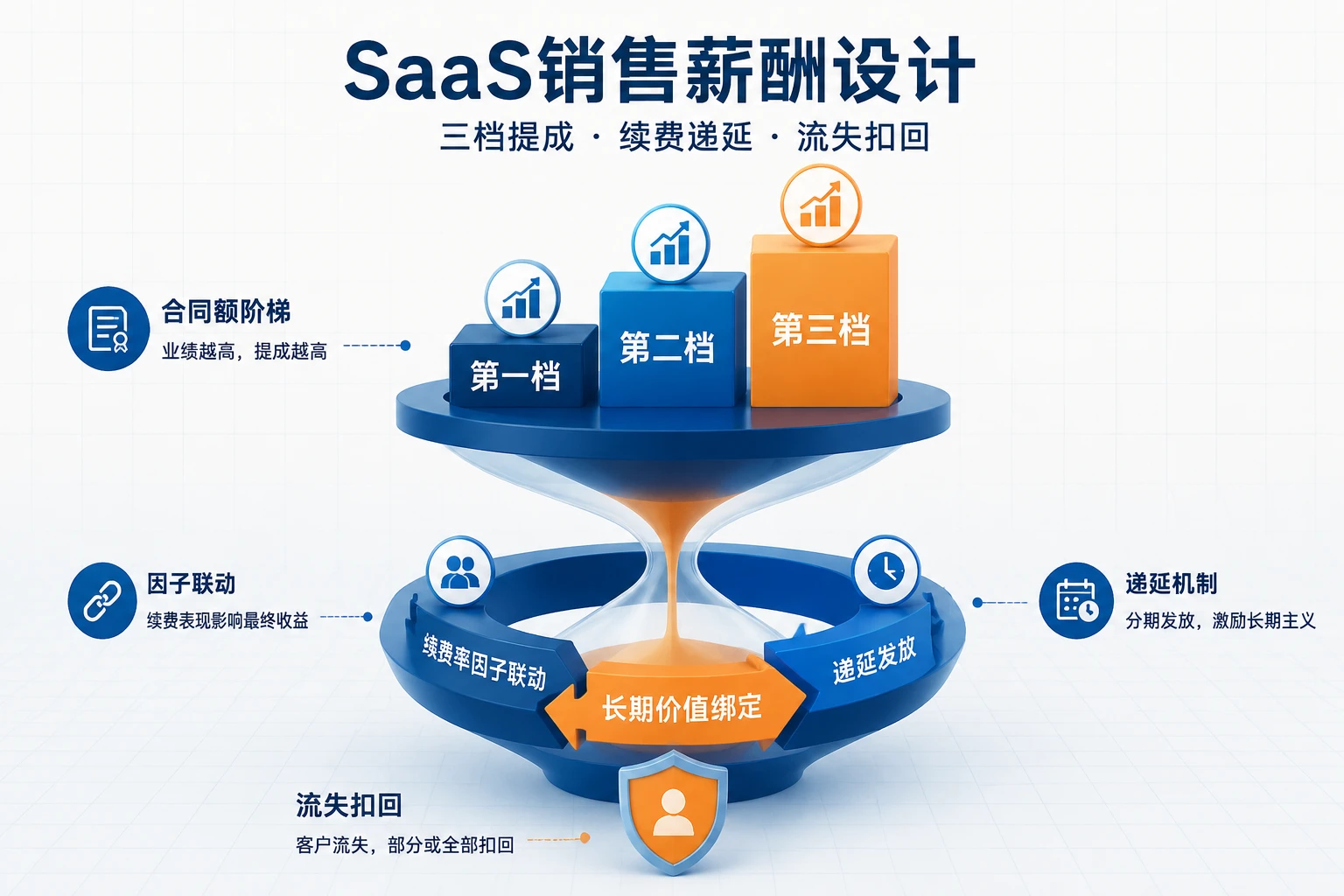 SaaS销售提成怎么分档、续费怎么递延