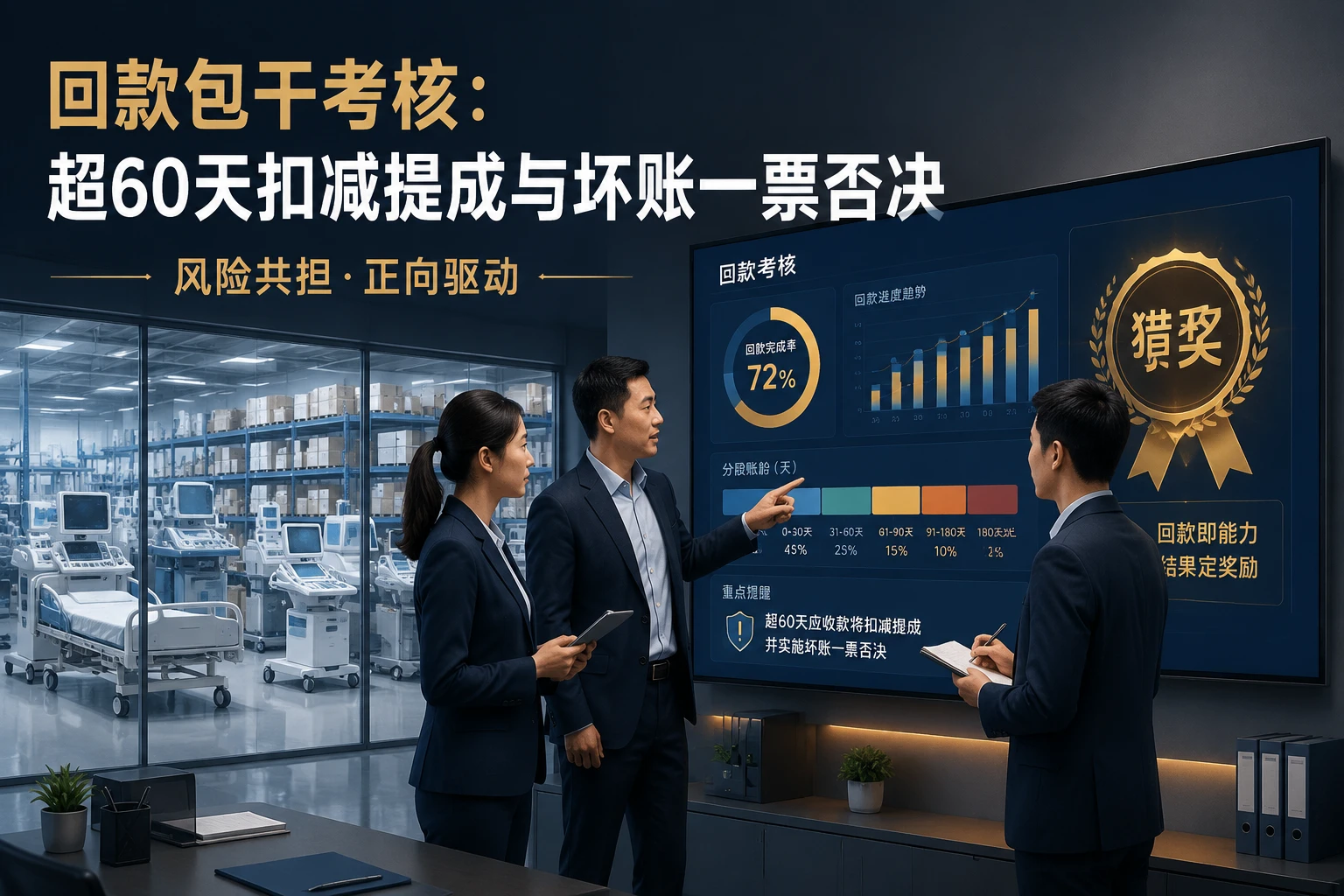 2026年医疗器械经销商回款包干考核:超60天账龄扣减提成与坏账一票否决