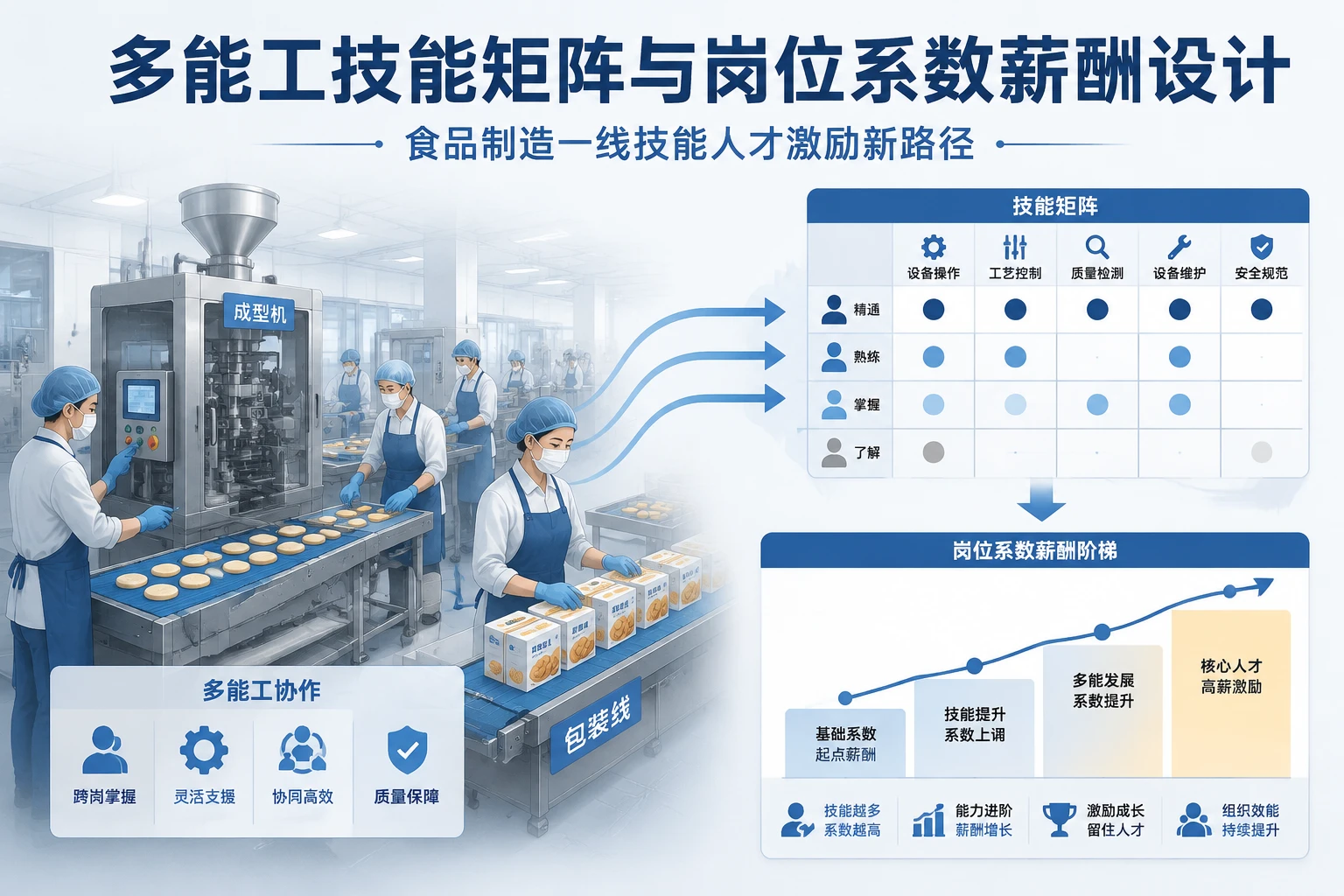 食品制造产线多能工技能矩阵与岗位系数薪酬设计案例(2026年版)