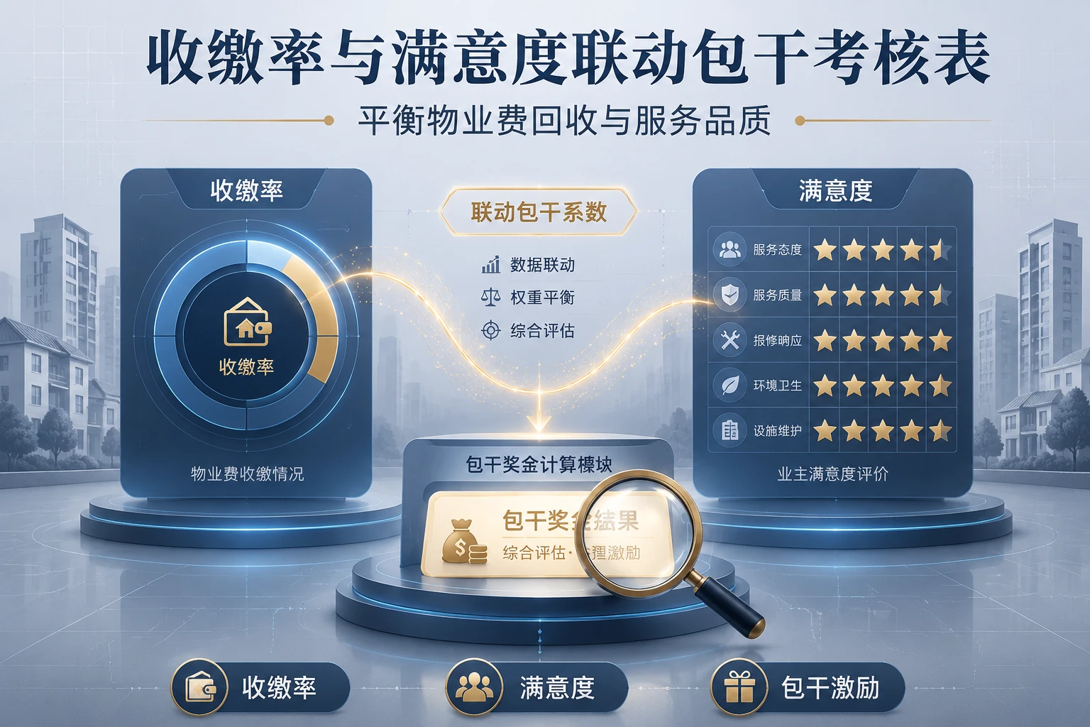 2026年住宅物业管家收缴率与满意度联动包干考核表